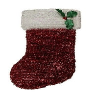 19 Holly Berry Asılı Noel Dekorasyonu ile Parlak ve yanardöner Çorap