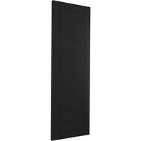 Ekena Millwork 18 W 77 H Gerçek Uyum PVC Yatay Çıta Çerçeveli Modern Stil Sabit Montajlı Panjurlar, Siyah