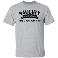 Grafik Amerika Komik Şenlikli Tatil Noel Alıntı Yaramaz ve Biliyorum ve Buna Değdi erkek grafikli tişört