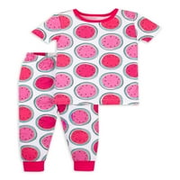 Lamaze Organik Bebek Bebek Kız ve Yürümeye Başlayan Kızlar Organik Pamuk Rahat Fit Kısa Kollu Pijama, 2 Parça PJ