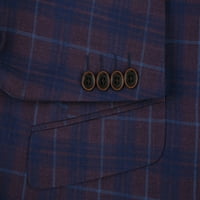 Erkek Düğmeleri Slim Fit Blazer Premium Ekose Spor Ceket