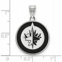 LogoArt NHL Winnipeg Jets Gümüş Büyük Emaye Kolye