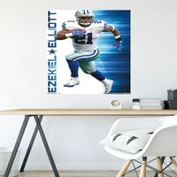 Dallas Kovboyları - Hezekiel Elliott Duvar Posteri, 22.375 34