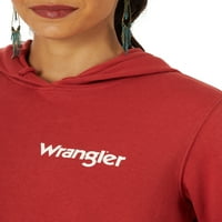 Wrangler® Kadın Uzun Kollu Batı Logolu Kapüşonlu Sweatshirt