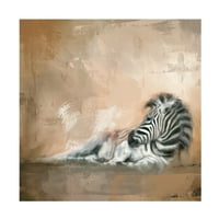 Jai Johnson 'İstirahatte Zebra' Tuval Sanatı