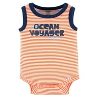 Gerber Erkek Bebek Tank Tulum Bodysuits, 4 Parça