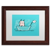 Marka Güzel Sanatlar Tatlı Denizci Kedi Tuval Sanatı Carla Martell, Beyaz Mat, Siyah Çerçeve