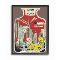Stupell Industries Vintage City Jar New York City Sangita Bachelet tarafından tasarlanan ilginç Eğlenceli Gerçekler