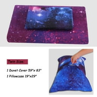 Yastık Kılıfı, ikiz, Mavi Gökyüzü ile 3D Galaxy Nevresim Yatak Seti