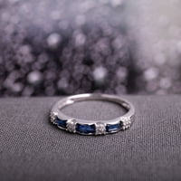 Miabella kadın CT Safir ve Pırlanta Aksan 10kt Beyaz Altın Sonsuzluk yıldönümü yüzüğü