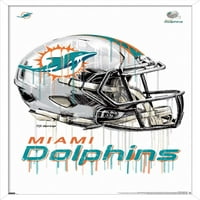 Miami Dolphins - Damla Kask Duvar Posteri, 14.725 22.375