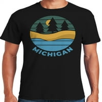 Grafik Amerika Michigan Eyaleti ABD Büyük Göller erkek grafikli tişört Koleksiyonu