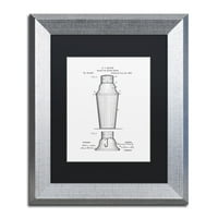 Marka Güzel Sanatlar Kokteyl Shaker Patent Beyaz Tuval Sanat Claire Doherty Siyah Mat, Gümüş Çerçeve