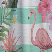 Designart 'Tropikal Bitkiler, Flamingolar ve Çiçekler' Yüzyıl Ortası Modern Perde Paneli