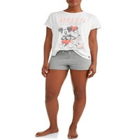 Disney kadın ve kadın Artı Mickey Mouse ve Minnie Pijama T-shirt