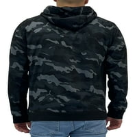 Burnside Erkek Kamuflaj Polar Fermuarlı kapüşonlu svetşört Sweatshirt, Beden M-2XL