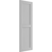 Ekena Millwork 12 W 57 H Gerçek Uyum PVC İki eşit Düz Panel Panjur, Astarlanmış