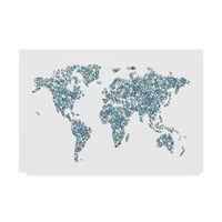 Ticari Marka Güzel Sanatlar 'Aşk Kalpleri Dünya Haritası Haritası' Michael Tompsett'in Tuval Sanatı
