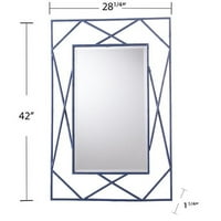 Zanzimar Art Deco Geometrik Duvar Aynası - Lacivert