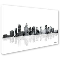 Ticari Marka Güzel Sanatlar Charlotte NC Skyline BG-1 Marlene Watson'dan Tuval Sanatı