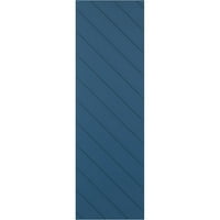 Ekena Millwork 12 W 68 H Gerçek Uyum PVC Çapraz Çıta Modern Stil Sabit Montajlı Panjurlar, Sojourn Blue