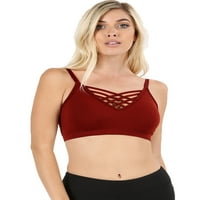 Çıkarılabilir Pedli Kadın Seksi Çapraz Askılı Wirefree Spor Sutyeni Bralette