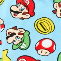 Super Mario Bros Erkek Pamuklu Pijama Takımı, 4'lü, 4-10 Beden