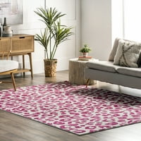 nuLOOM Annette Modern Leopar Desenli Kilim, 8' 10', Pembe