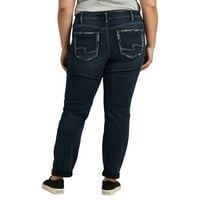 Gümüş Jeans A.Ş. Artı Boyutu Erkek Arkadaşı Orta Yükselişi İnce Bacak Kot Bel Boyutları 12-24
