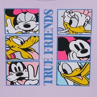 Disney Minnie Mouse Kısa Kollu Tişört ve Sweatshirt, 2 Parça Set, 4-16 Beden