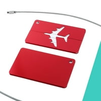 Havaalanı Bagaj Çantası Mesaj Etiketi Alüminyum Metal Etiket Kart Tutucu Kırmızı