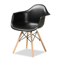 Baxton Studio Galen Yemek Sandalyesi, 4'lü Set, Siyah