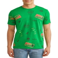 Erkek Dağ Çiy Tüm Baskı Grafik T-Shirt