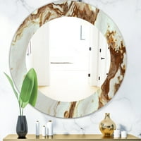 Designart 'Natural Ony Texture' Yüzyıl Ortası Aynası - Oval veya Yuvarlak Duvar Aynası