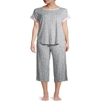 Gizli Hazineler kadın ve kadın Artı Kısa Kollu Üst ve kapri pantolonlar Pijama Takımı