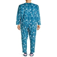Disney's Stitch Kadın ve Kadın Plus Pijama Takımı, 3'lü