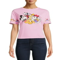 Mickey ve Arkadaşları Gençlerin Kısa Kollu Kırpılmış Grafik Tişörtü
