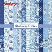 Scrapberry'nin Mavi Kağıttaki Rapsodi 6 X6 24 Pkg - Her Biri Tek Taraflı Tasarımlar