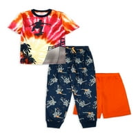 Wonder Ulus Kısa Kollu Ekip Boyun Grafik Baskı Katı Pijama Takımı