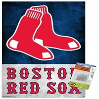 İtme Pimleri ile Boston Red So - Logo Duvar Posteri, 14.725 22.375