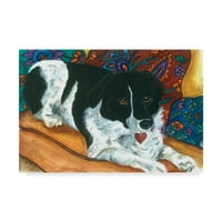 Marka Güzel Sanatlar 'Siyah Beyaz Köpek' Tuval Sanatı Jan Panico