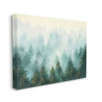 Stupell Sanayi Soyut Çam Ormanı Manzara Sis Yeşil Boyama Tuval Duvar Sanatı Tasarım Julia Purinton, 24 30