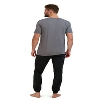 Hanes Erkek Ultra Yumuşak Tişört ve Jogger Fransız Havlu Pijama Takımı, 2 Parça, Beden S-5XL