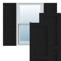 Ekena Millwork 15 W 47 H Gerçek Uyum PVC iki eşit Düz Panel Panjur, Siyah