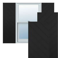 Ekena Millwork 18 W 53 H Gerçek Fit PVC Çapraz Çıta Modern Stil Sabit Montajlı Panjurlar, Siyah