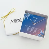 Anavıa Keep It Up Kart Hediye Takı, İlham Verici Kart Kolye, Neşelenme Hediyesi, Arkadaş için Teşvik Hediyesi- [Gül