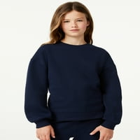 Ücretsiz Montaj Kızlar Hımbıl Crewneck Sweatshirt, 4-18 Beden