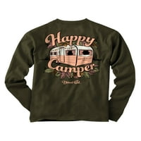 Mübarek Kız Bayan Uzun Kollu Tişört Happy Camper - X-Large