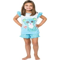 Bere Boo Kızlar Büyük Leona Leopar Bere Boo Fırfır Pijama Kısa Seti, Mavi, 10 12