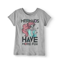 Kızların Denizkızları Daha Çok Eğlenir Parlak Grafikli Tişört